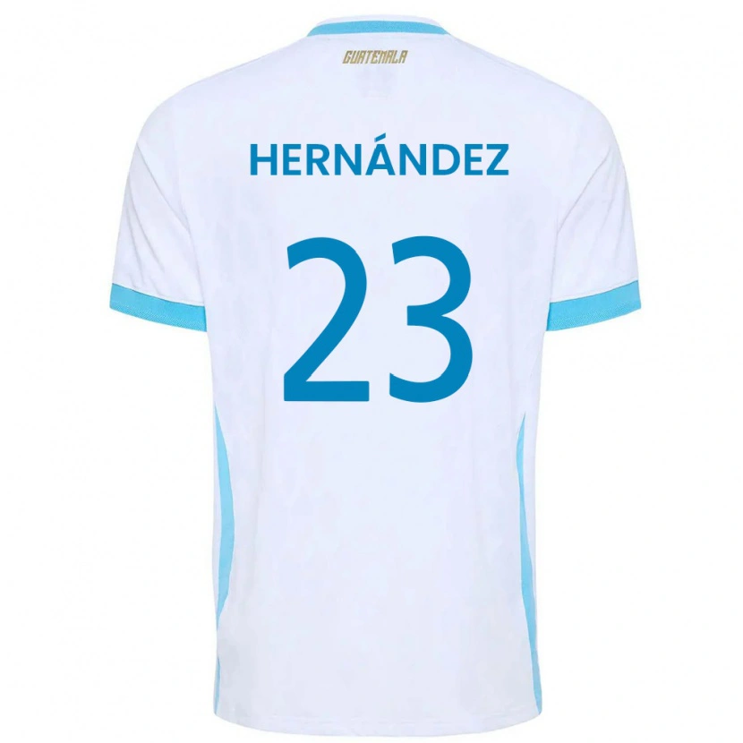 Danxen Hombre Camiseta Guatemala Marcelo Hernández #23 Blanco Azul Cielo Oro 1ª Equipación 26-28 La Camisa México