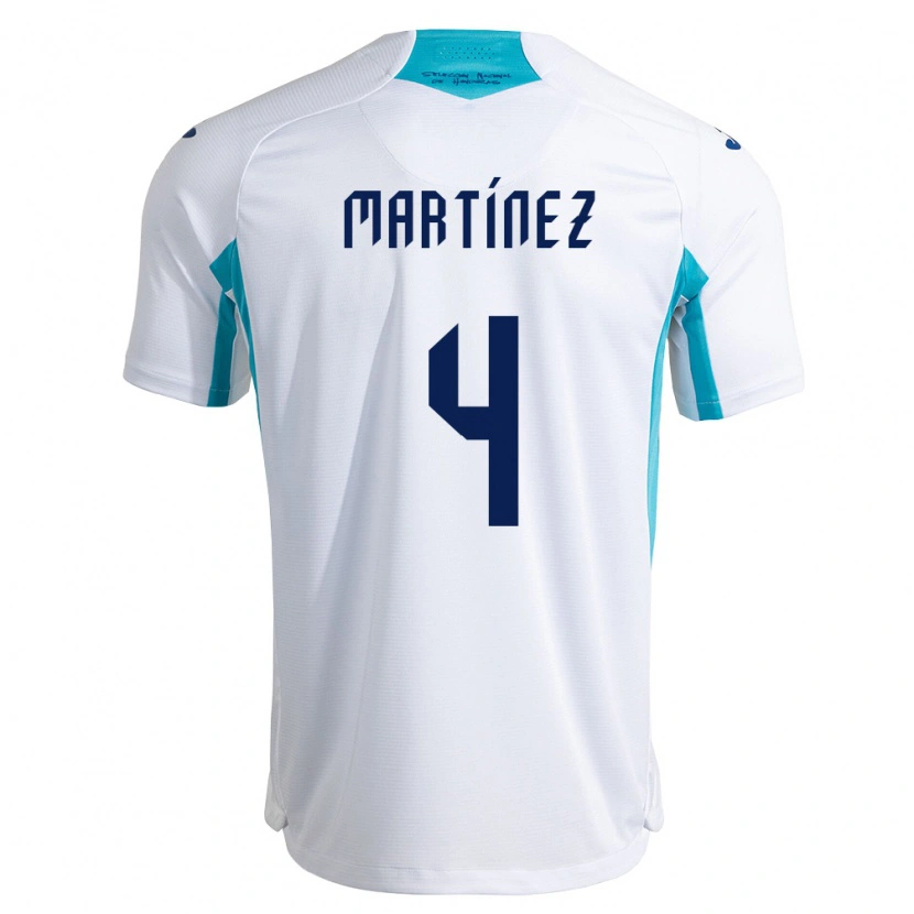 Danxen Hombre Camiseta Honduras Julián Martínez #4 Blanco Azul Azul Cielo 1ª Equipación 26-28 La Camisa México