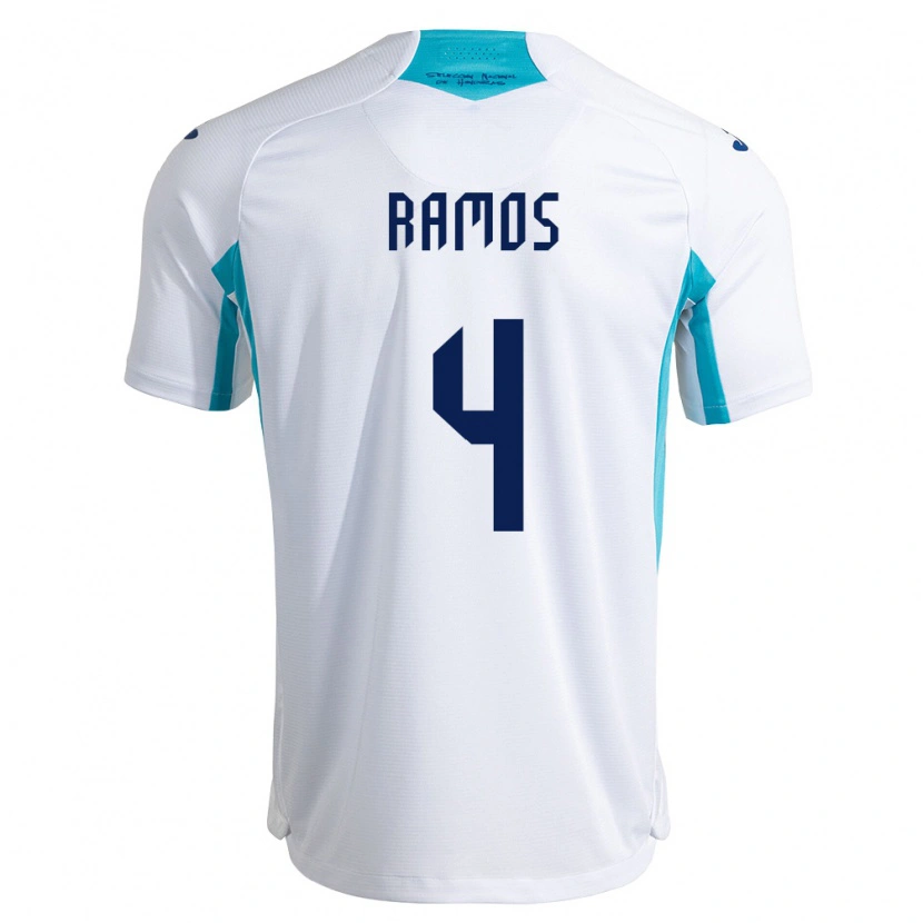 Danxen Hombre Camiseta Honduras Jeffrey Ramos #4 Blanco Azul Azul Cielo 1ª Equipación 26-28 La Camisa México