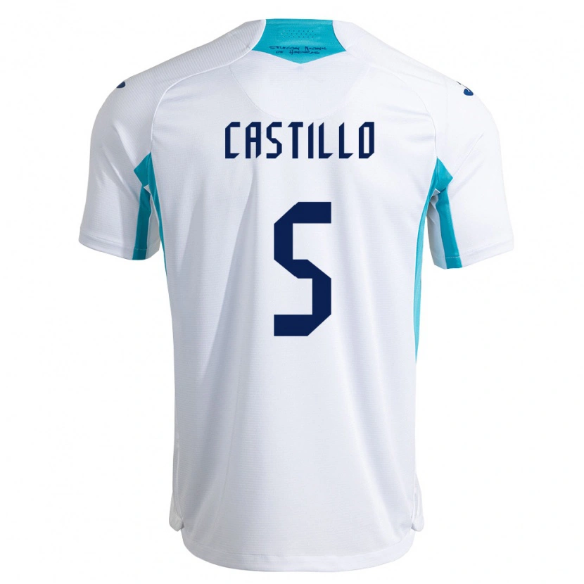 Danxen Hombre Camiseta Honduras Jeferson Castillo #5 Blanco Azul Azul Cielo 1ª Equipación 26-28 La Camisa México
