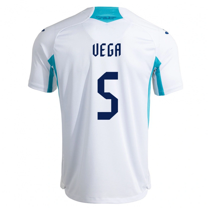 Danxen Hombre Camiseta Honduras Luis Vega #5 Blanco Azul Azul Cielo 1ª Equipación 26-28 La Camisa México
