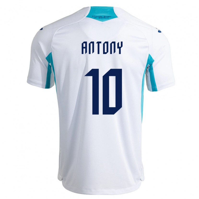 Danxen Hombre Camiseta Honduras Antony García #10 Blanco Azul Azul Cielo 1ª Equipación 26-28 La Camisa México