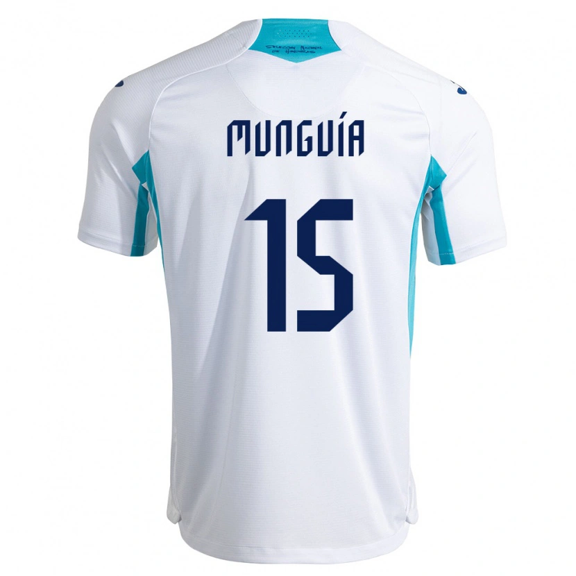 Danxen Hombre Camiseta Honduras Edwin Munguía #15 Blanco Azul Azul Cielo 1ª Equipación 26-28 La Camisa México