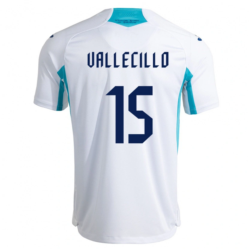 Danxen Hombre Camiseta Honduras Eric Vallecillo #15 Blanco Azul Azul Cielo 1ª Equipación 26-28 La Camisa México