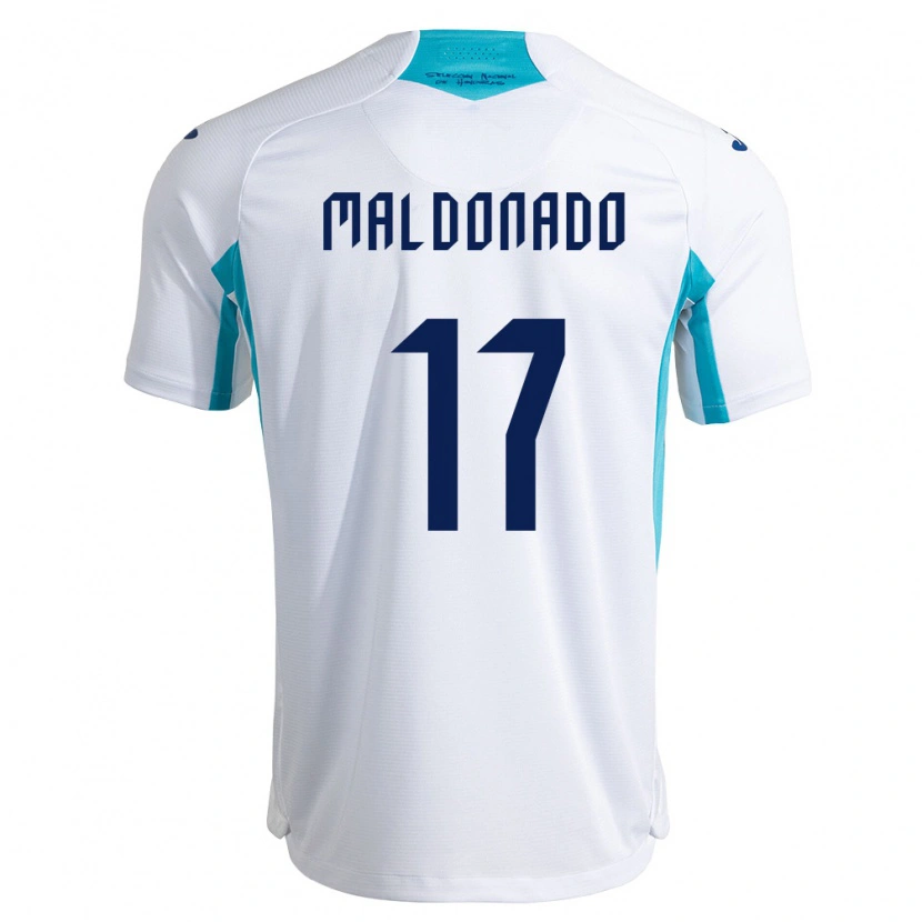 Danxen Hombre Camiseta Honduras Axel Maldonado #17 Blanco Azul Azul Cielo 1ª Equipación 26-28 La Camisa México