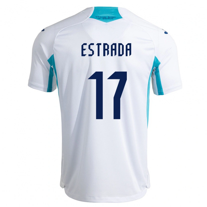 Danxen Hombre Camiseta Honduras Saúl Estrada #17 Blanco Azul Azul Cielo 1ª Equipación 26-28 La Camisa México