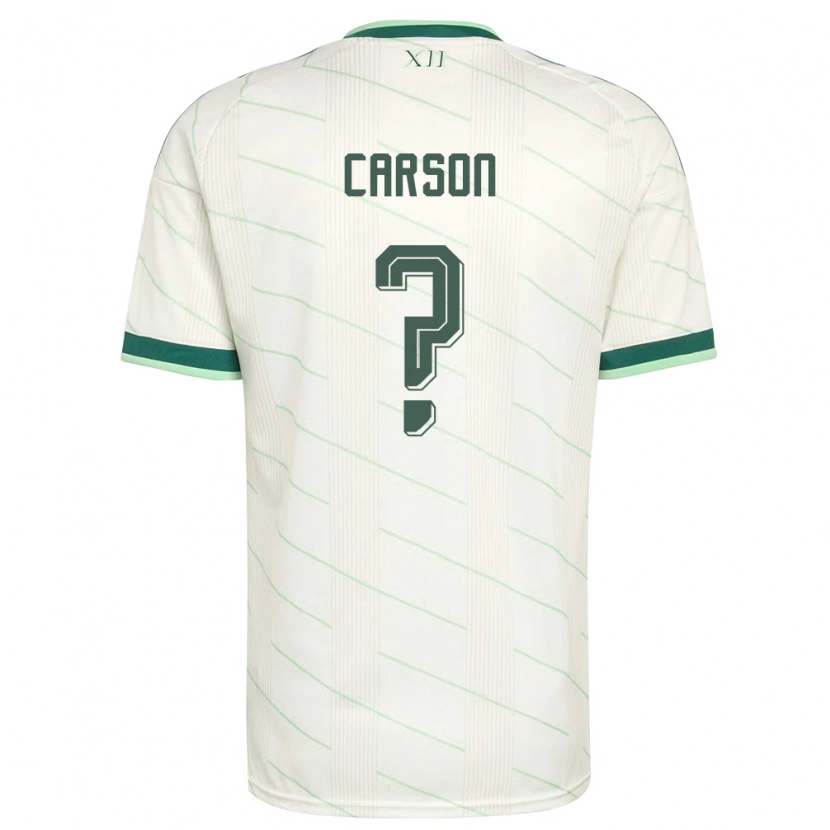 Danxen Hombre Camiseta Irlanda Del Norte Matty Carson #0 Blanco Verde 2ª Equipación 26-28 La Camisa México