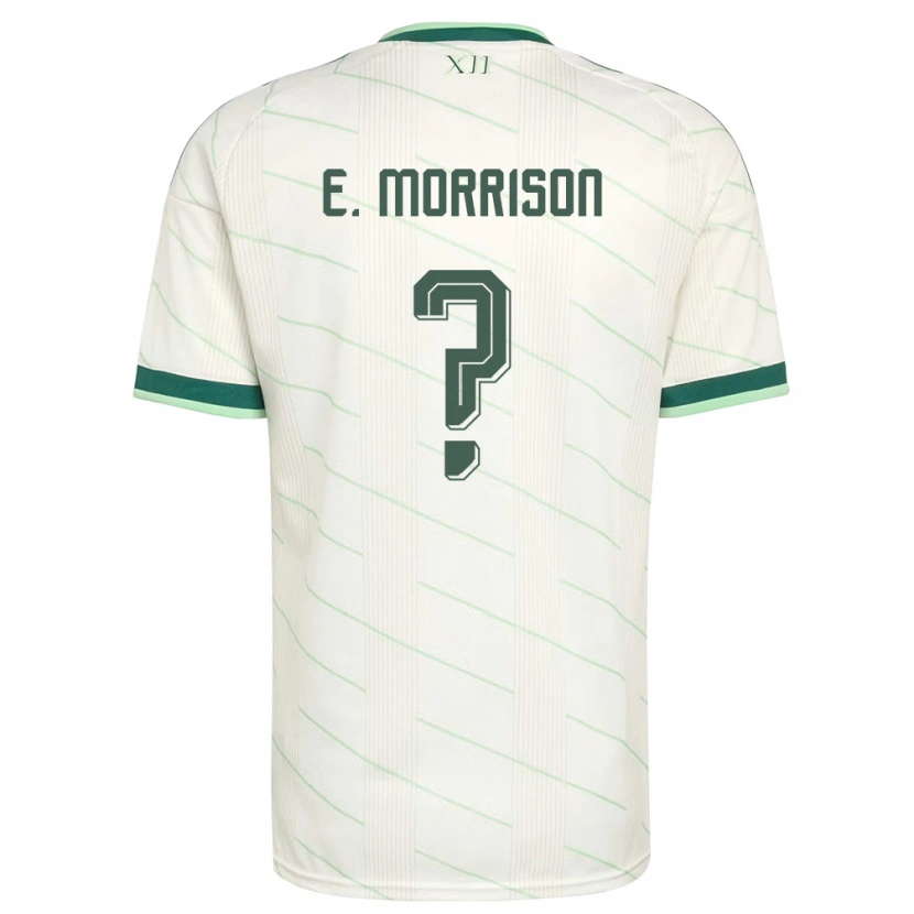 Danxen Hombre Camiseta Irlanda Del Norte Emmett Morrison #0 Blanco Verde 2ª Equipación 26-28 La Camisa México