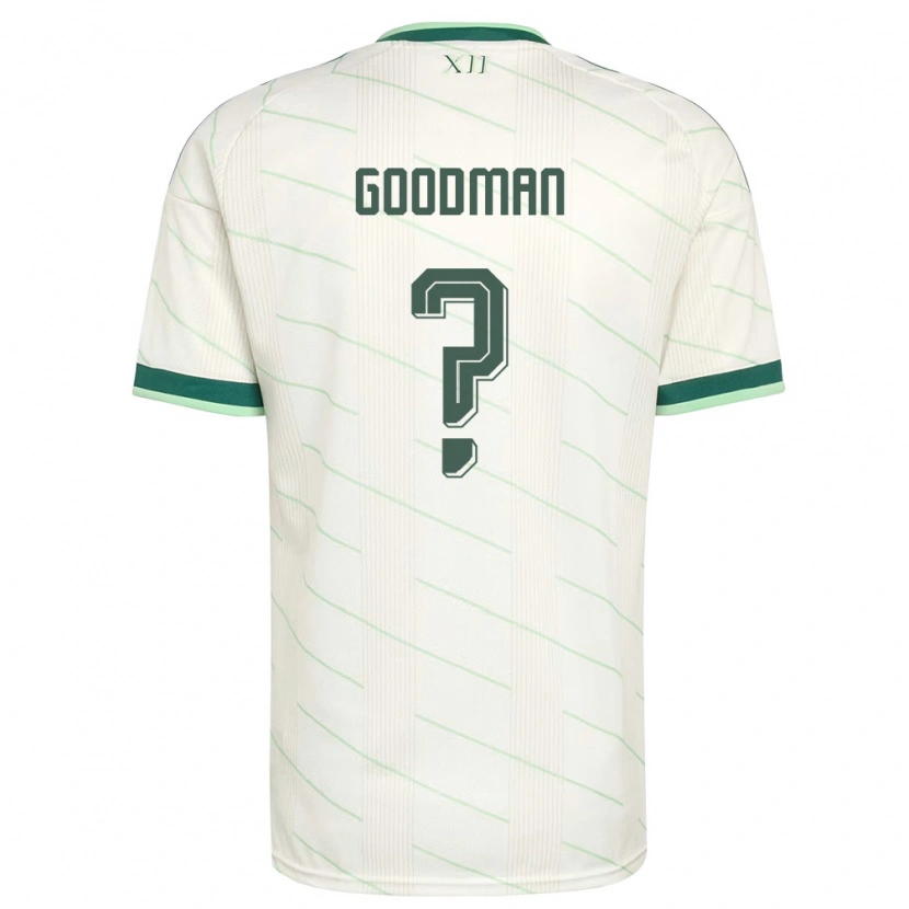 Danxen Hombre Camiseta Irlanda Del Norte George Goodman #0 Blanco Verde 2ª Equipación 26-28 La Camisa México