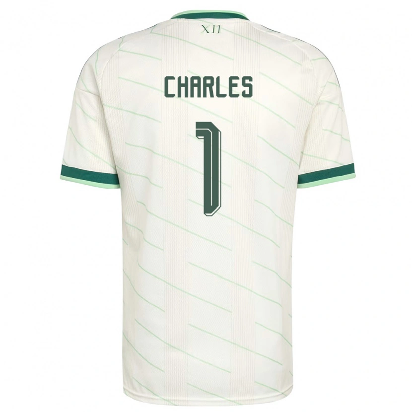 Danxen Hombre Camiseta Irlanda Del Norte Pierce Charles #1 Blanco Verde 2ª Equipación 26-28 La Camisa México