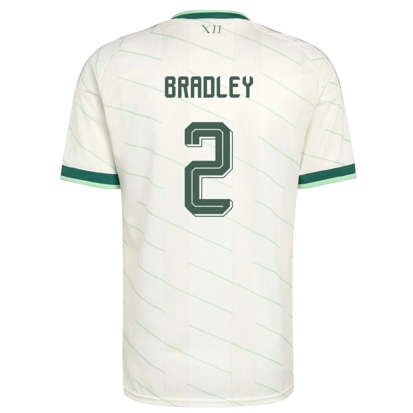 Danxen Hombre Camiseta Irlanda Del Norte Conor Bradley #2 Blanco Verde 2ª Equipación 26-28 La Camisa México