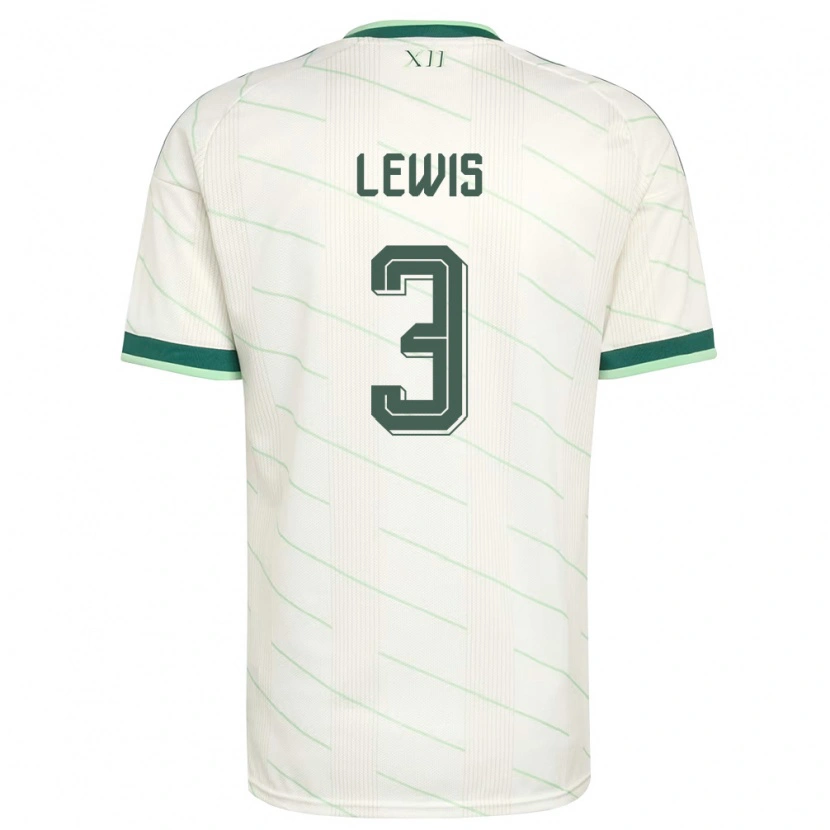 Danxen Hombre Camiseta Irlanda Del Norte Jamal Lewis #3 Blanco Verde 2ª Equipación 26-28 La Camisa México