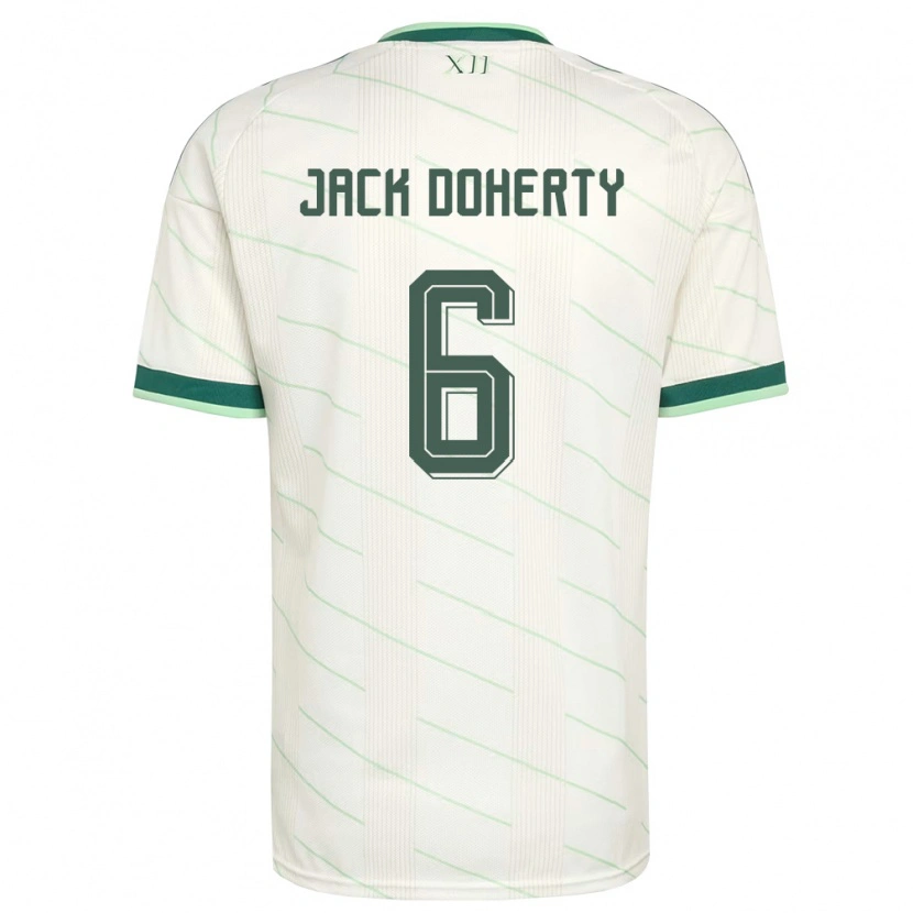 Danxen Hombre Camiseta Irlanda Del Norte Jack Doherty #6 Blanco Verde 2ª Equipación 26-28 La Camisa México
