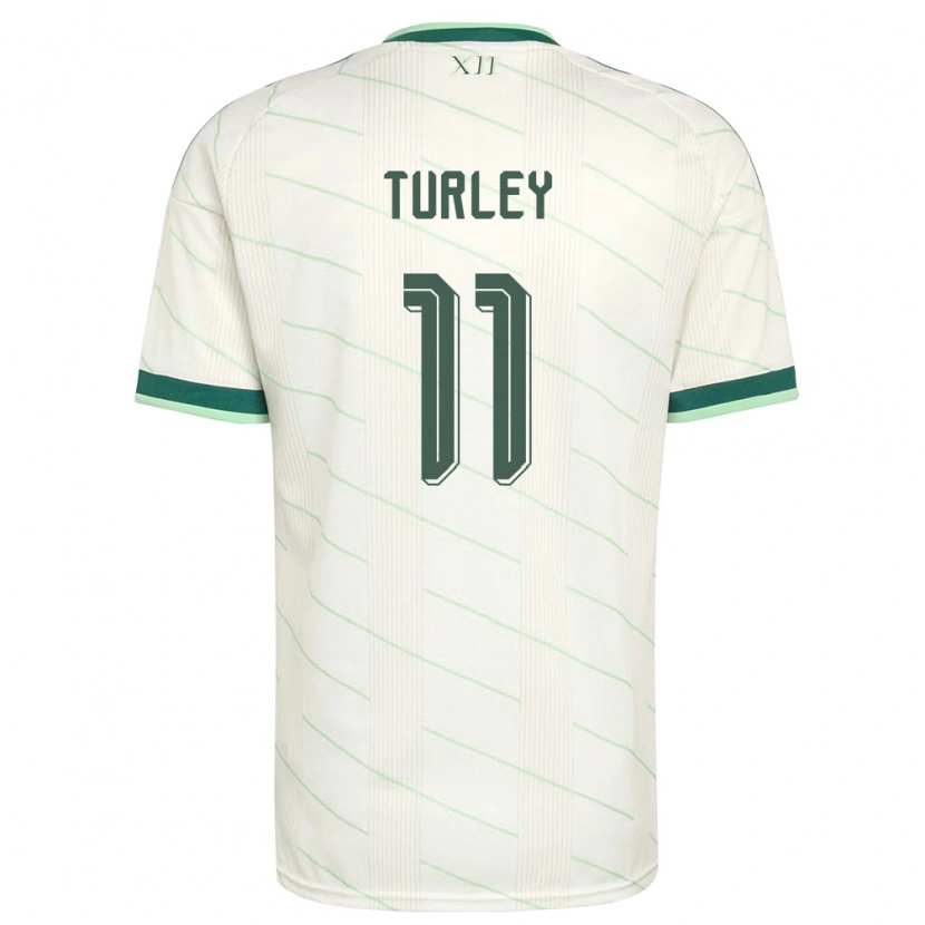 Danxen Hombre Camiseta Irlanda Del Norte Francis Turley #11 Blanco Verde 2ª Equipación 26-28 La Camisa México