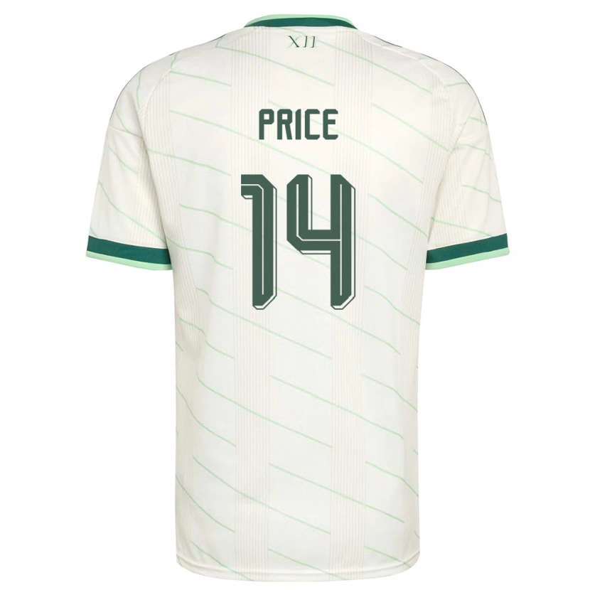 Danxen Hombre Camiseta Irlanda Del Norte Isaac Price #14 Blanco Verde 2ª Equipación 26-28 La Camisa México