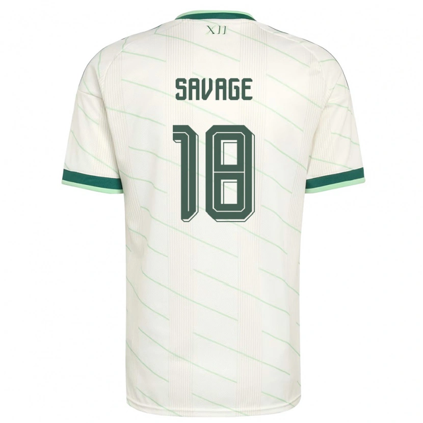 Danxen Hombre Camiseta Irlanda Del Norte Troy Savage #18 Blanco Verde 2ª Equipación 26-28 La Camisa México