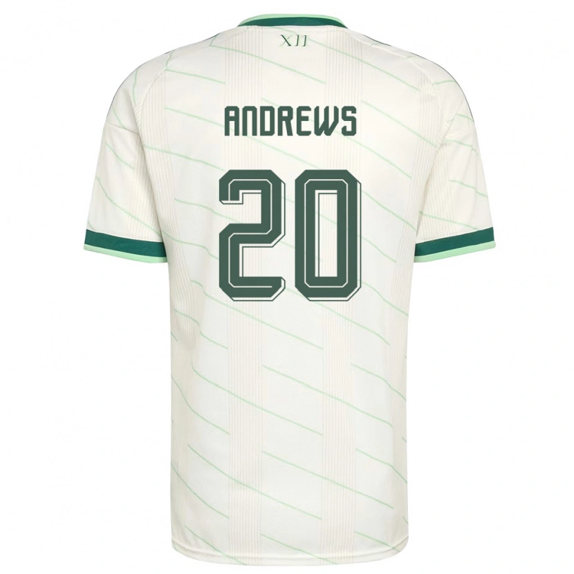 Danxen Hombre Camiseta Irlanda Del Norte Joely Andrews #20 Blanco Verde 2ª Equipación 26-28 La Camisa México