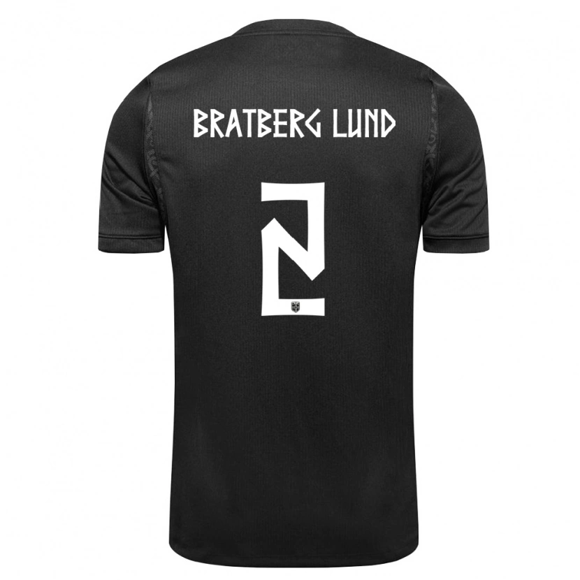 Danxen Hombre Camiseta Noruega Marit Bratberg Lund #2 Negro 2ª Equipación 26-28 La Camisa México