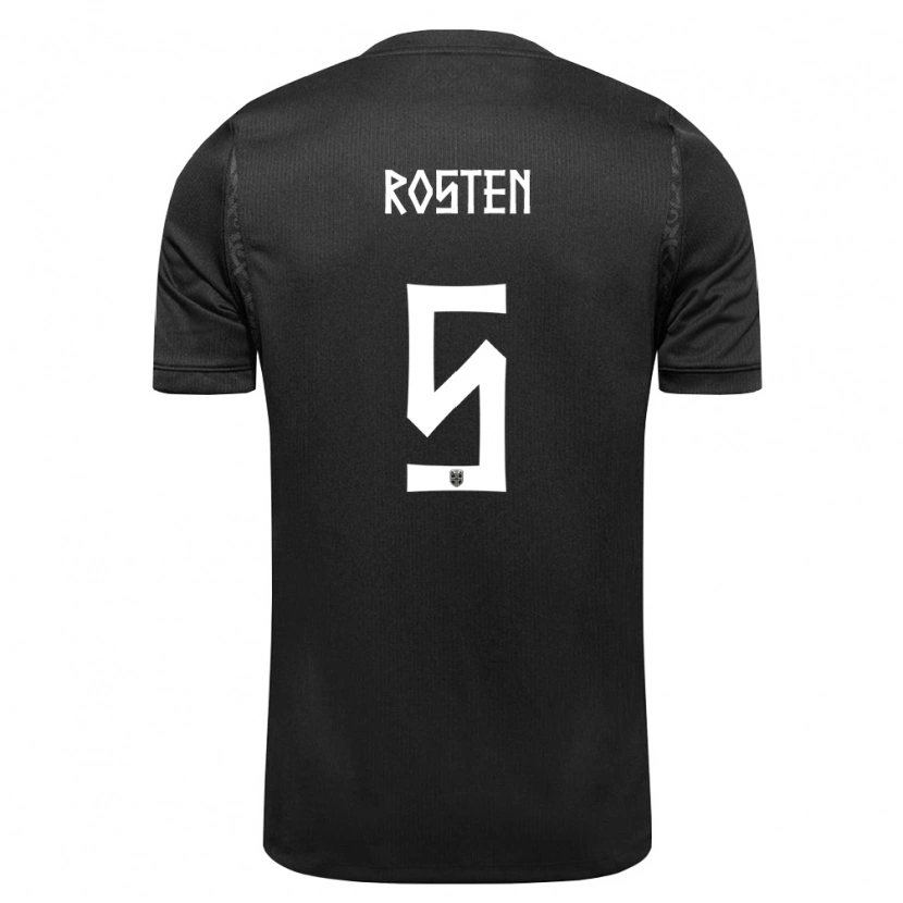 Danxen Hombre Camiseta Noruega Håkon Røsten #5 Negro 2ª Equipación 26-28 La Camisa México
