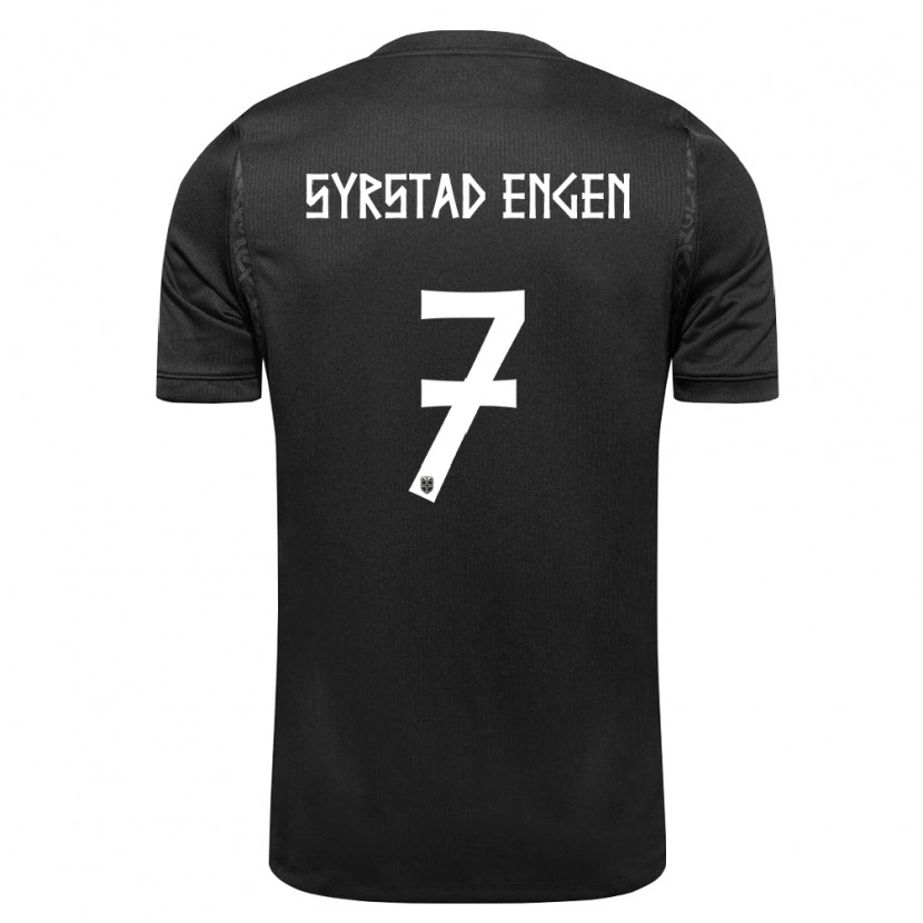 Danxen Hombre Camiseta Noruega Ingrid Syrstad Engen #7 Negro 2ª Equipación 26-28 La Camisa México