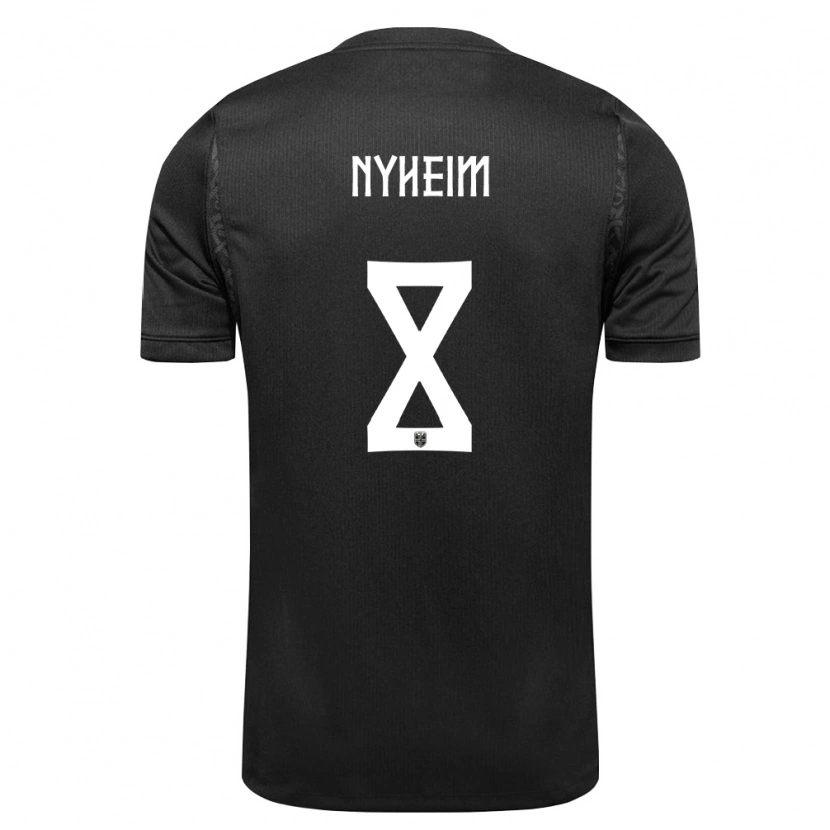 Danxen Hombre Camiseta Noruega Gustav Nyheim #8 Negro 2ª Equipación 26-28 La Camisa México