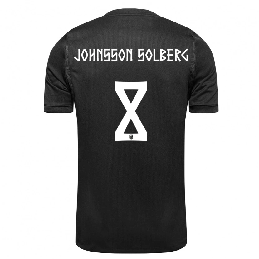 Danxen Hombre Camiseta Noruega Elias Johnsson Solberg #8 Negro 2ª Equipación 26-28 La Camisa México