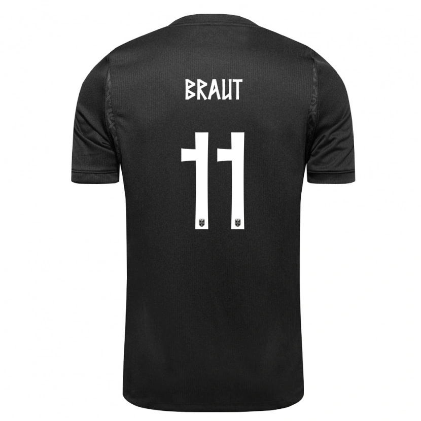 Danxen Hombre Camiseta Noruega Daniel Braut #11 Negro 2ª Equipación 26-28 La Camisa México