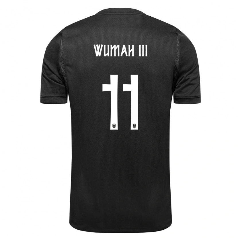 Danxen Hombre Camiseta Noruega Edward Wumah Iii #11 Negro 2ª Equipación 26-28 La Camisa México