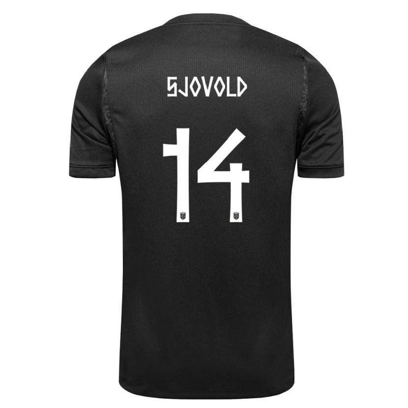 Danxen Hombre Camiseta Noruega Stian Sjøvold #14 Negro 2ª Equipación 26-28 La Camisa México