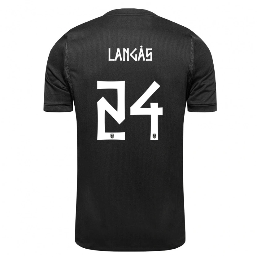 Danxen Hombre Camiseta Noruega Sondre Langås #24 Negro 2ª Equipación 26-28 La Camisa México