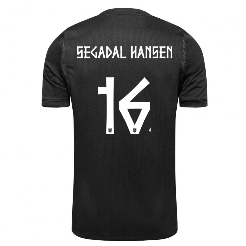 Danxen Hombre Camiseta Noruega Jakob Segadal Hansen #16 Negro 2ª Equipación 26-28 La Camisa México