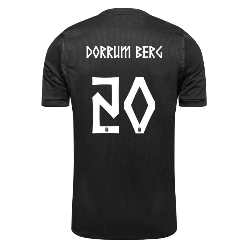 Danxen Hombre Camiseta Noruega Fredrik Dørrum Berg #20 Negro 2ª Equipación 26-28 La Camisa México