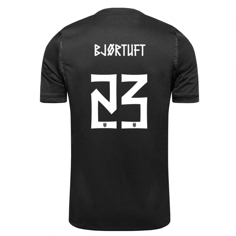 Danxen Hombre Camiseta Noruega Odin Bjørtuft #23 Negro 2ª Equipación 26-28 La Camisa México