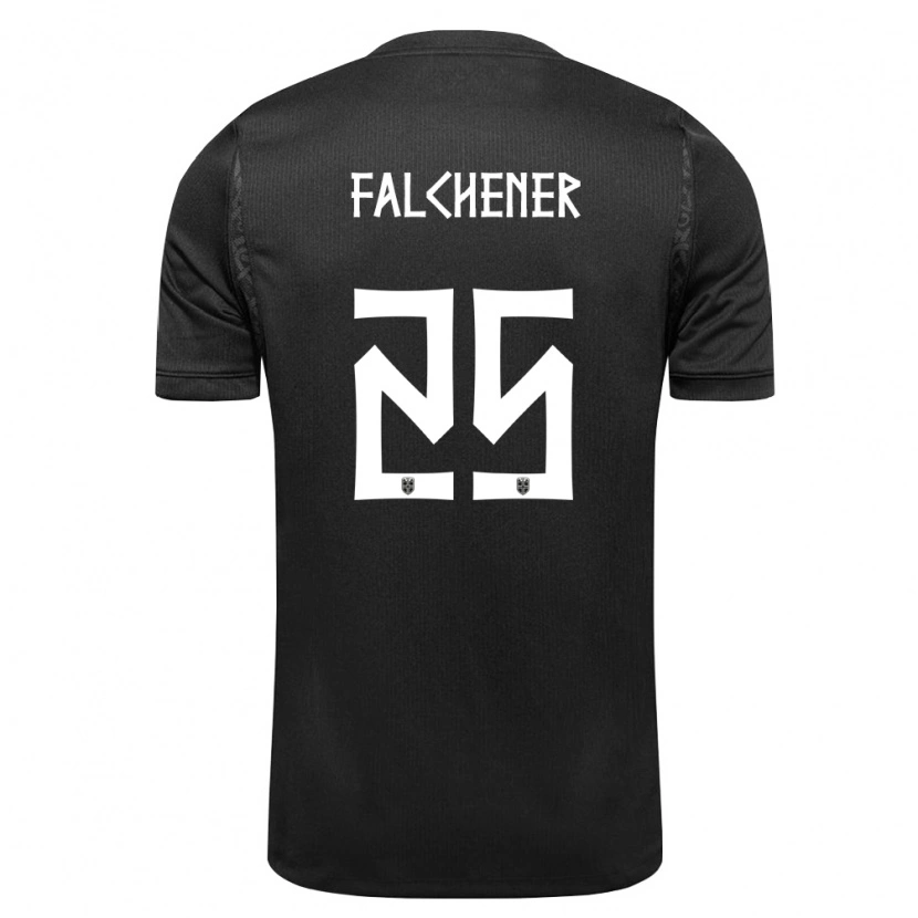 Danxen Hombre Camiseta Noruega Henrik Falchener #25 Negro 2ª Equipación 26-28 La Camisa México