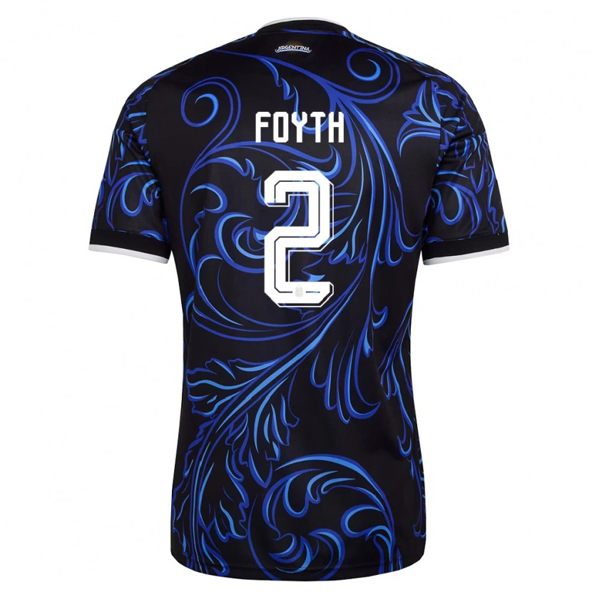 Danxen Hombre Camiseta Argentina Juan Foyth #2 Negro Blanco Azul Cielo 2ª Equipación 26-28 La Camisa México