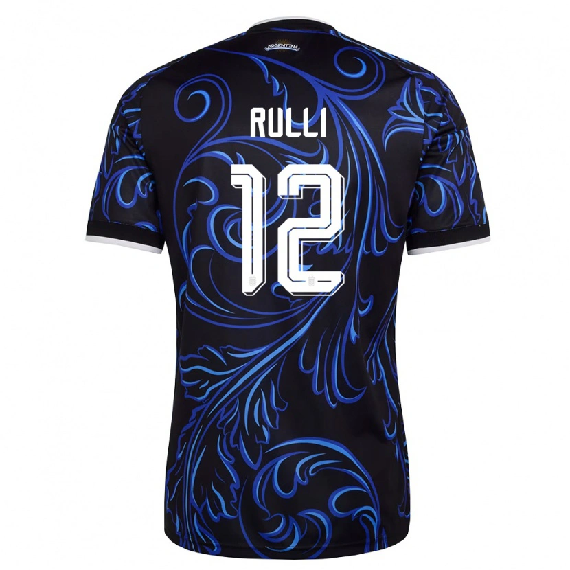 Danxen Hombre Camiseta Argentina Gerónimo Rulli #12 Negro Blanco Azul Cielo 2ª Equipación 26-28 La Camisa México