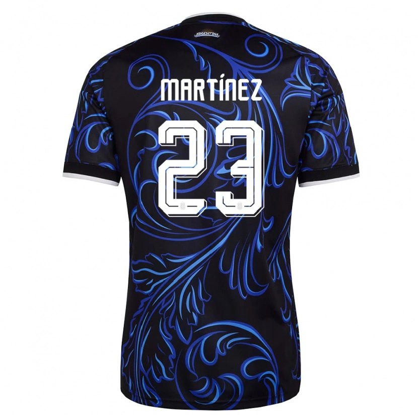 Danxen Hombre Camiseta Argentina Emiliano Martínez #23 Negro Blanco Azul Cielo 2ª Equipación 26-28 La Camisa México