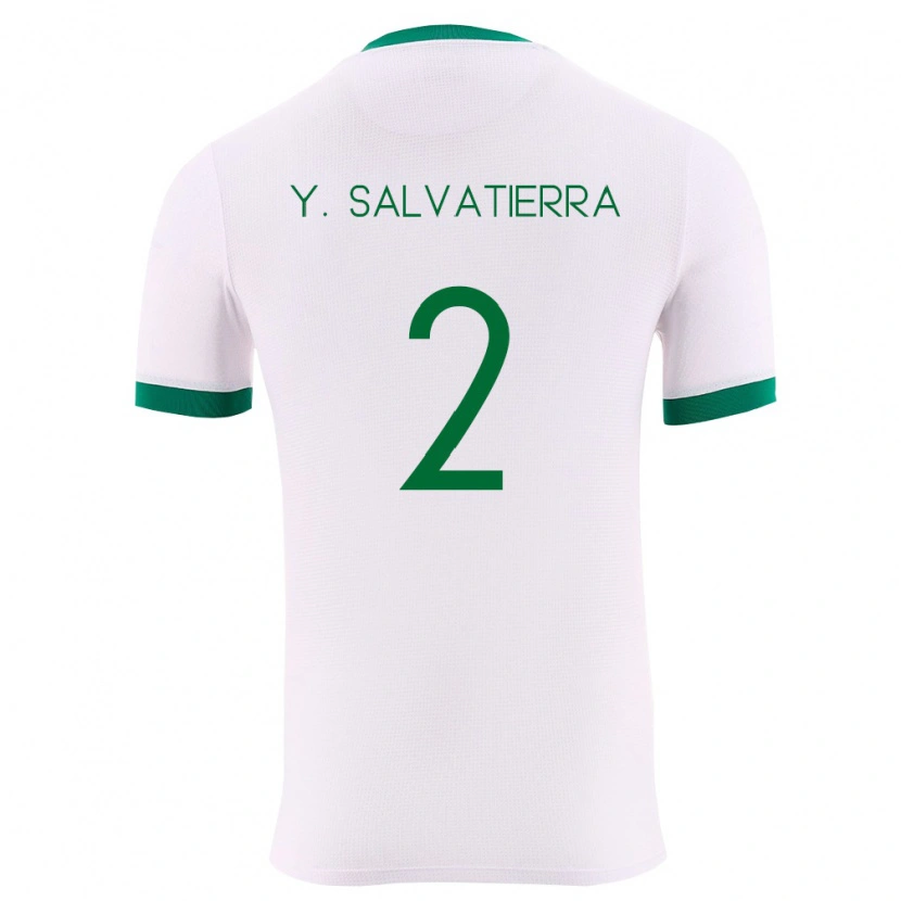 Danxen Hombre Camiseta Bolivia Yuditaz Jimena Salvatierra #2 Blanco Verde Rojo 2ª Equipación 26-28 La Camisa México