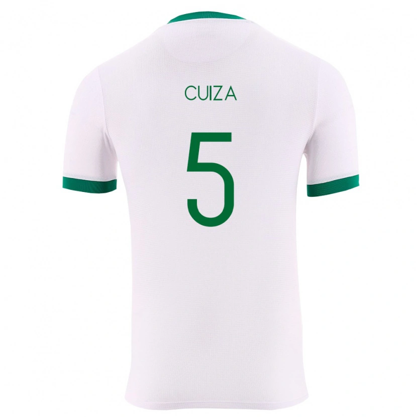 Danxen Hombre Camiseta Bolivia Santiago Cuiza #5 Blanco Verde Rojo 2ª Equipación 26-28 La Camisa México