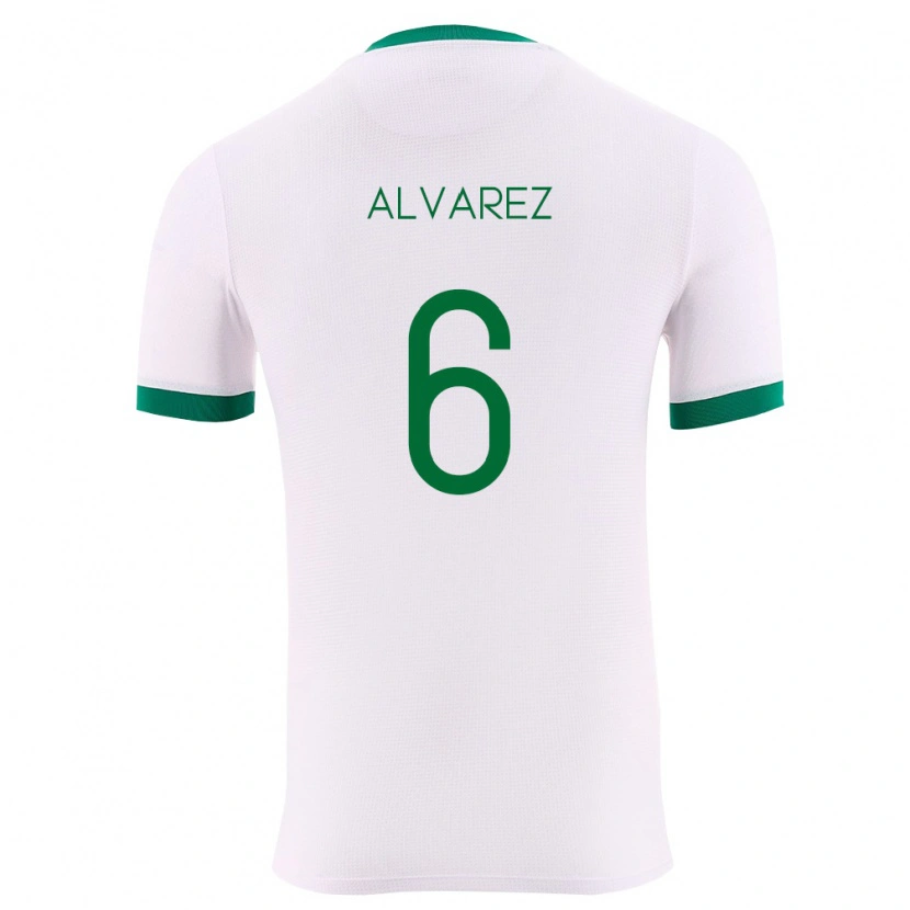 Danxen Hombre Camiseta Bolivia Eduardo Álvarez #6 Blanco Verde Rojo 2ª Equipación 26-28 La Camisa México