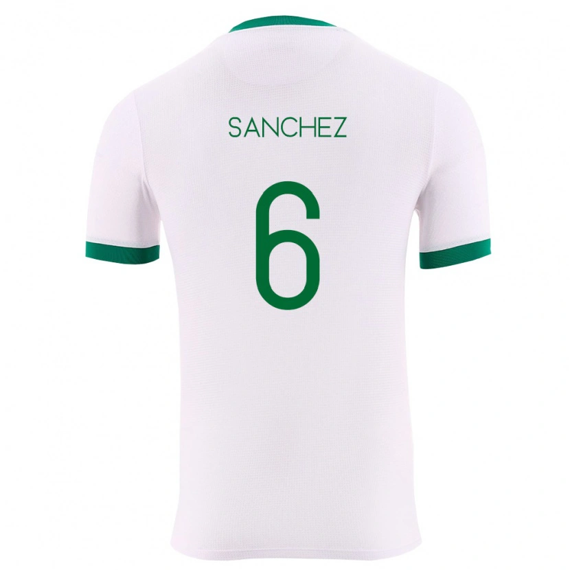 Danxen Hombre Camiseta Bolivia Lucas Sanchez #6 Blanco Verde Rojo 2ª Equipación 26-28 La Camisa México