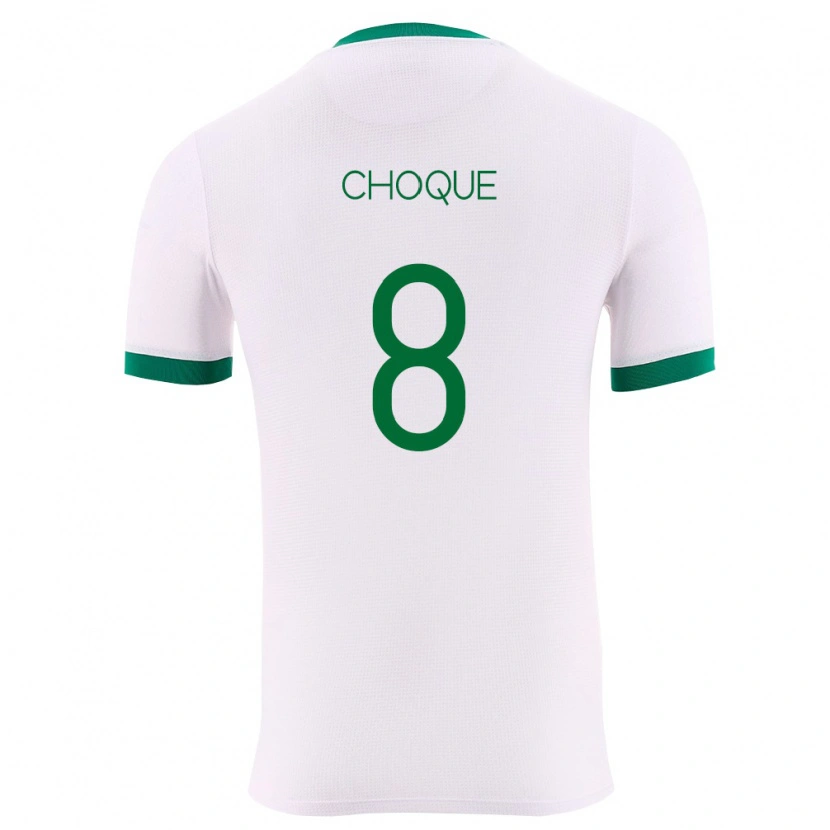 Danxen Hombre Camiseta Bolivia Deybi Choque #8 Blanco Verde Rojo 2ª Equipación 26-28 La Camisa México