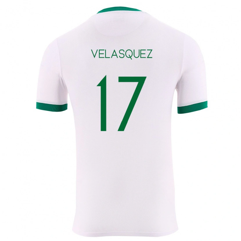 Danxen Hombre Camiseta Bolivia Jhon Velásquez #17 Blanco Verde Rojo 2ª Equipación 26-28 La Camisa México