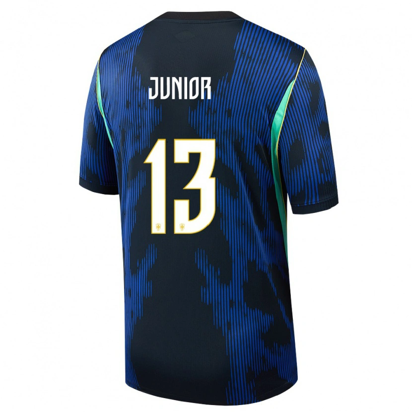 Danxen Hombre Camiseta Brasil Gilberto Junior #13 Azul Amarillo Marino 2ª Equipación 26-28 La Camisa México