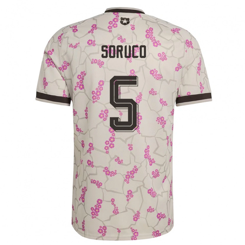 Danxen Hombre Camiseta Chile Ámbar Soruco #5 Blanco Púrpura 2ª Equipación 26-28 La Camisa México