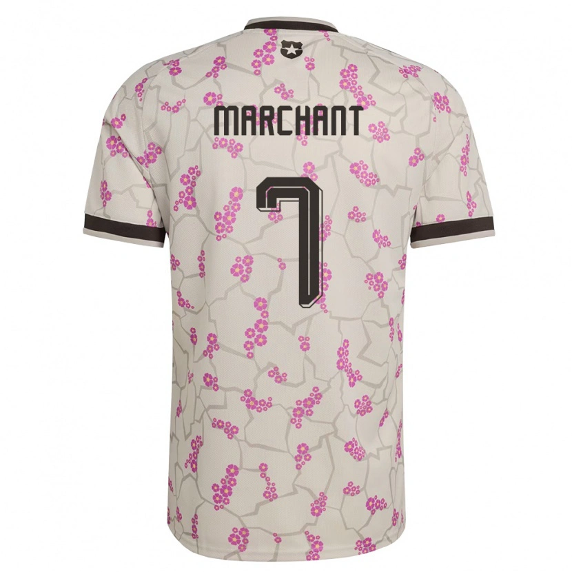 Danxen Hombre Camiseta Chile Francisco Marchant #7 Blanco Púrpura 2ª Equipación 26-28 La Camisa México