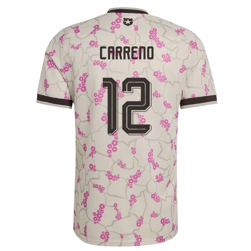 Danxen Hombre Camiseta Chile Diego Carreño #12 Blanco Púrpura 2ª Equipación 26-28 La Camisa México