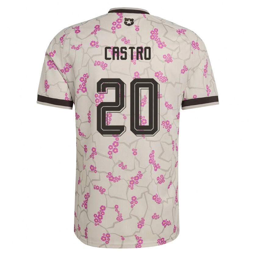 Danxen Hombre Camiseta Chile Benjamín Castro #20 Blanco Púrpura 2ª Equipación 26-28 La Camisa México