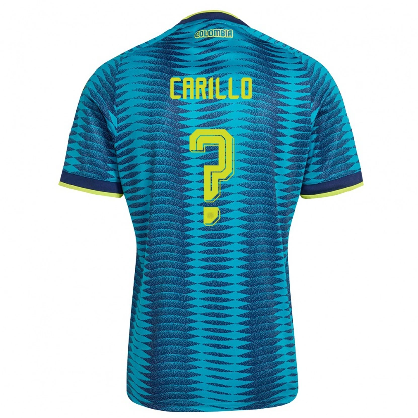 Danxen Hombre Camiseta Colombia Eider Carillo #0 Azul Amarillo Marino 2ª Equipación 26-28 La Camisa México