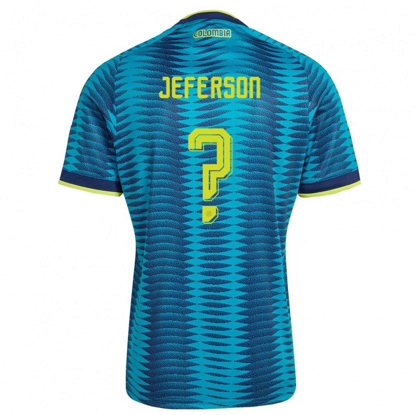 Danxen Hombre Camiseta Colombia Jeferson Martinez #0 Azul Amarillo Marino 2ª Equipación 26-28 La Camisa México
